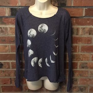 Phases of the Moon Cotton Long Sleeve Tee